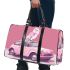 Cute pink owl sitting on top of a cute pastel car 3d travel bag