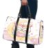 Cute pink owl with a bow and glasses sitting on the moon 3d travel bag