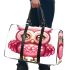 Cute pink owl with big eyes clipart 3d travel bag