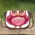 Cute pink owl with big eyes clipart saddle bag