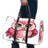 Cute pink owl with big eyes clipart 3d travel bag