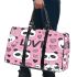 Cute pink pattern with hearts pandas and the word love 3d travel bag