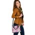 Cute pink pattern with hearts pandas and the word love shoulder handbag