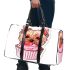 Cute pink yorkshire terrier in a cupcake 3d travel bag