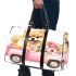 Cute pomeranian dog in a pink truck with flowers 3d travel bag