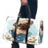 Cute pug puppy sitting in a flower bucket 3d travel bag