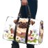 Cute pug puppy sitting in a flower bucket 3d travel bag