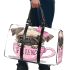 Cute pug puppy with a pink bow on its head 3d travel bag