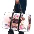Cute pug puppy with pink roses and a butterfly 3d travel bag