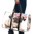 Cute pug puppy with pink roses and butterfly 3d travel bag