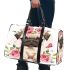 Cute pug puppy with pink roses and butterfly 3d travel bag
