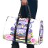 Cute purple owl sitting on top of books with pink roses 3d travel bag