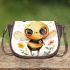 Cute watercolor baby bee with big eyes 3d saddle bag