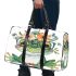 Cute watercolor cartoon frog with glasses and flowers 3d travel bag