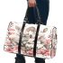 Cute white bunnies with pink flowers 3d travel bag