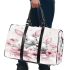 Cute white bunnies with pink flowers 3d travel bag