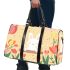 Cute white bunny surrounded by colorful tulips 3d travel bag