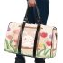 Cute white bunny surrounded by colorful tulips 3d travel bag