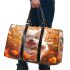 Cute white puppy running in the flower sea 3d travel bag