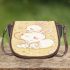 Cute white rabbit in the style of japanese animation saddle bag