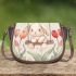 Cute white rabbit sitting on the swing saddle bag