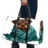 Cute yorkshire terrier wrapped in teal blanket 3d travel bag