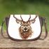 Deer head with large antlers saddle bag