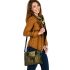 Deer with huge antlers stands in the forest shoulder handbag