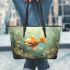 Delightful Portraits of Cute Fish in Their Natural Habitat Leather Tote Bag