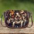 dogs and cats smile with dream catcher Saddle Bag