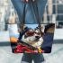 Dogs Owning Their Coolness 3 Leather Tote Bag