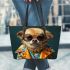 Dogs Setting Trends with Style 3 Leather Tote Bag