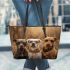 Dogs Taking Coolness to the Next Level Leather Tote Bag