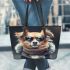 Dogs with Swag 2 Leather Tote Bag