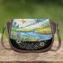 Dragonflies and bamboo flutes and musical notes Saddle Bag