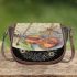 Dragonflies and violins and musical notes in summer Saddle Bag