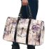Dragonfly on clock face with roses 3d travel bag