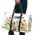 Dragonfly sitting on an open book surrounded by flowers 3d travel bag