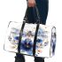 Dragonfly with blue flowers 3d travel bag