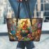 Dragonling jubilation leather tote bag