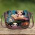 Enchanted reading girl on mushroom with bunnies Saddle Bags for Women: Perfect Gift for Girlfriend, Wife, Daughter