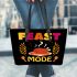 Feast Mode Thanksgiving Leather Tote Bag