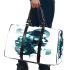 Featuring an array of shapes and forms in shades of blue and grey 3d travel bag