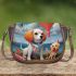 Festive pups and playful balloons Saddle Bags for Women: Perfect Gift for Girlfriend, Wife, Daughter