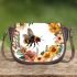 Floral wreath with bumblebee by tracie grimwood 3d saddle bag