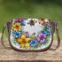 Flowers and bumblebee 3d saddle bag