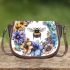 Flowers and bumblebee 3d saddle bag
