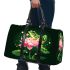 Frog jumping on a pink lotus flower 3d travel bag