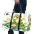 Frog sitting on a lily pad smiling with a butterfly and dragonfly 3d travel bag