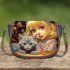 Girl and cat bonding time Saddle Bags for Women: Perfect Gift for Girlfriend, Wife, Daughter